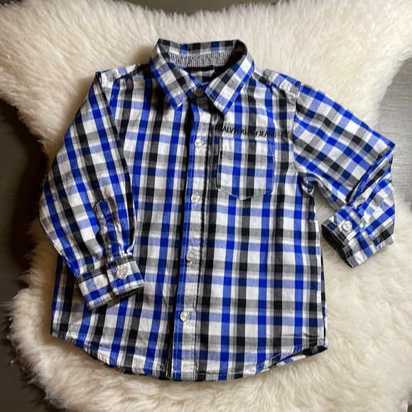 Calvin Klein Jeans, Boy’s Plaid Button Down Shirt - Picture 2 of 14